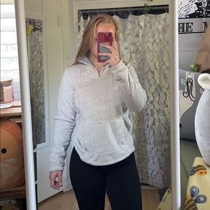 Northface fuzzy white quarter zip jacket pullover coat soft size small